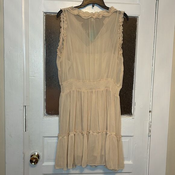 NWT Maurice’s Women’s Light Cream Sheer Ruffled Mini Sundress Size XL - Picture 8 of 8